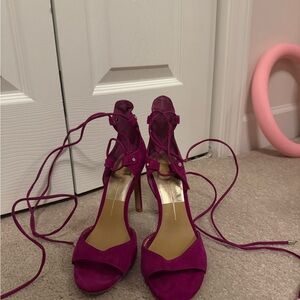 Dolce Vita Cranberry Suede Lace-Up Heels – Size 9 – Excellent Condition